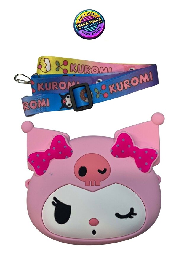 Kuromi Patterned Children's Shoulder Bag | Cute Colorful Strap Mini Bag