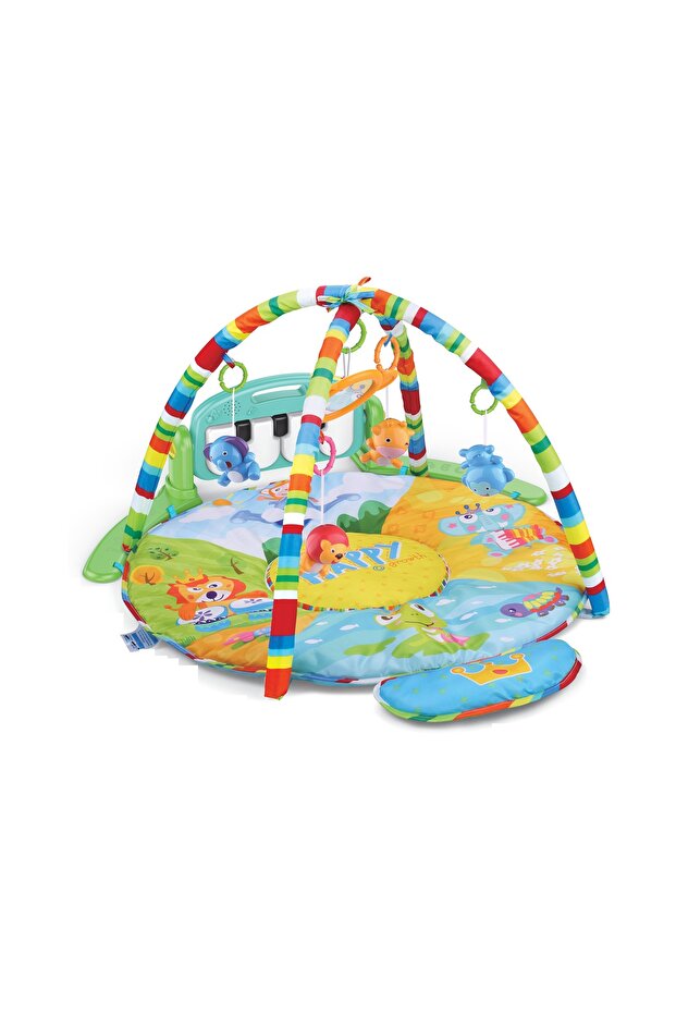 - Baby Play Gym Round Piano Mat Activity Center - Multicolor
