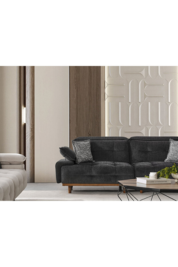 HERA 3+3+1 KOLTUK TAKIMI - GÜRGEN İSKELET - SİLİNEBİLİR KUMAŞ - 5