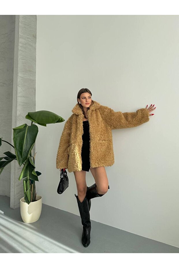 Faux Fur Black Plush Jacket - 1
