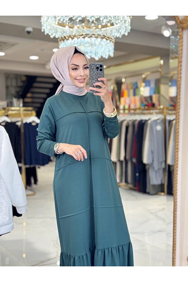 Nervür Dikişli Elbise - 2