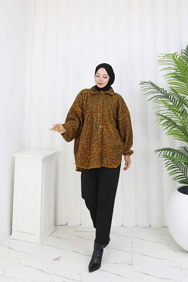 سترة من قماش بوكليه بنقشة الفهد - 7