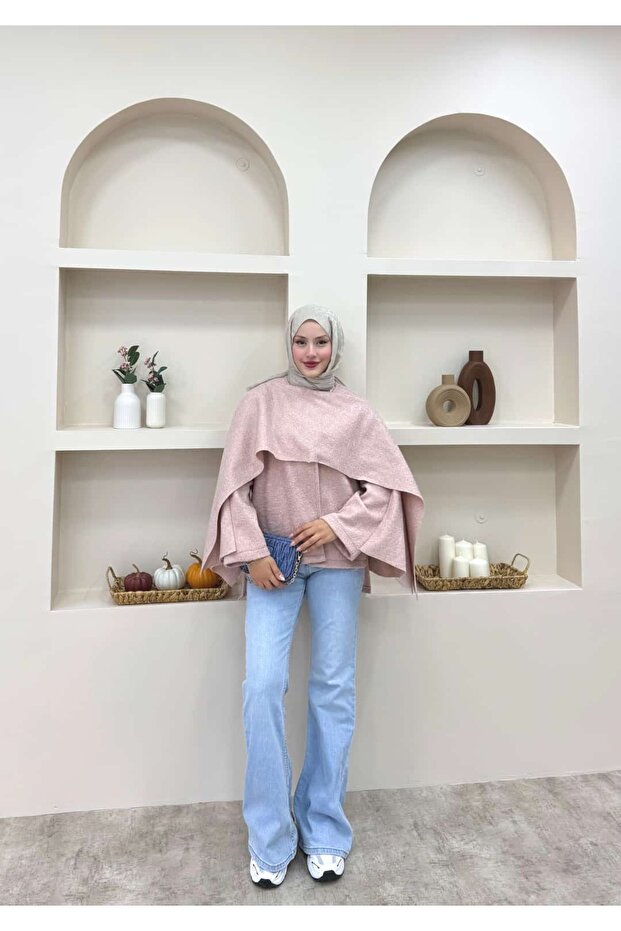 سترة كاشي بزر واحد مع عباءة - 1