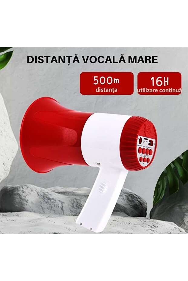 Powerful and Portable Loudspeaker Megaphone with Microphone, Recording, Battery and Bluetooth, Siren - 7