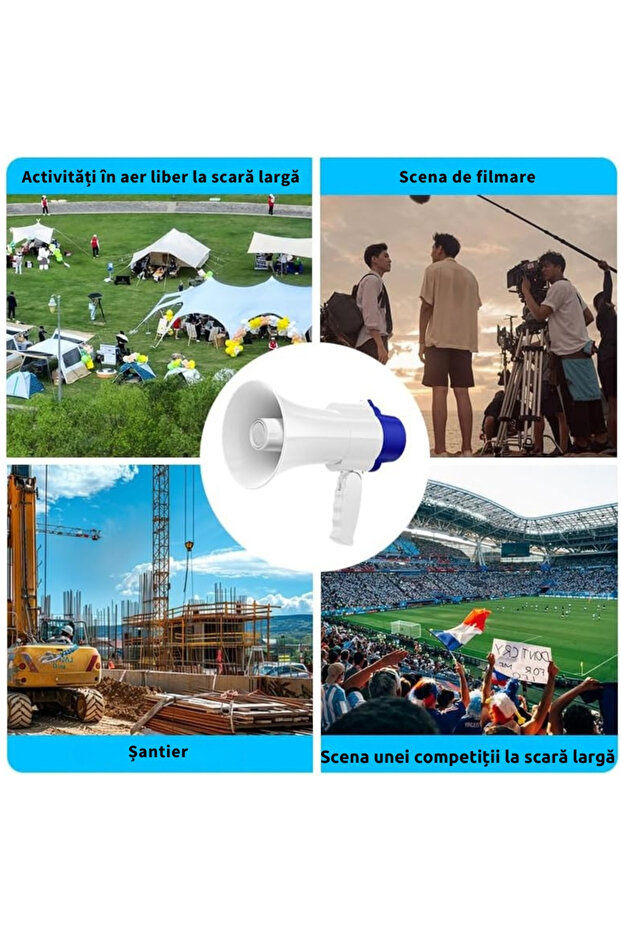 Powerful and Portable Megaphone with Microphone, Recording, Battery and Simple Siren 20W - 6