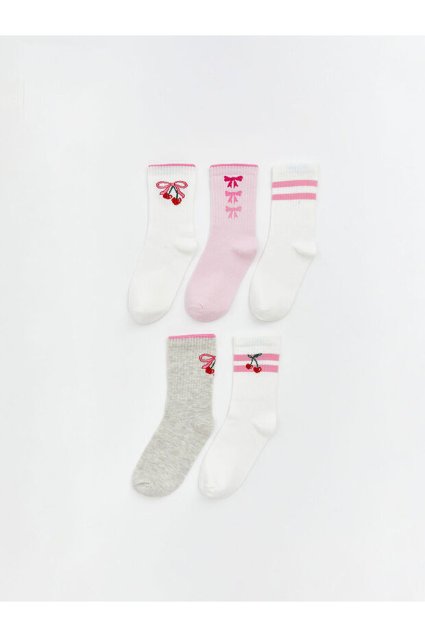Блестящи селекции от Shining Store | Момичешки чорапи с шарки, 5 чифта - 1