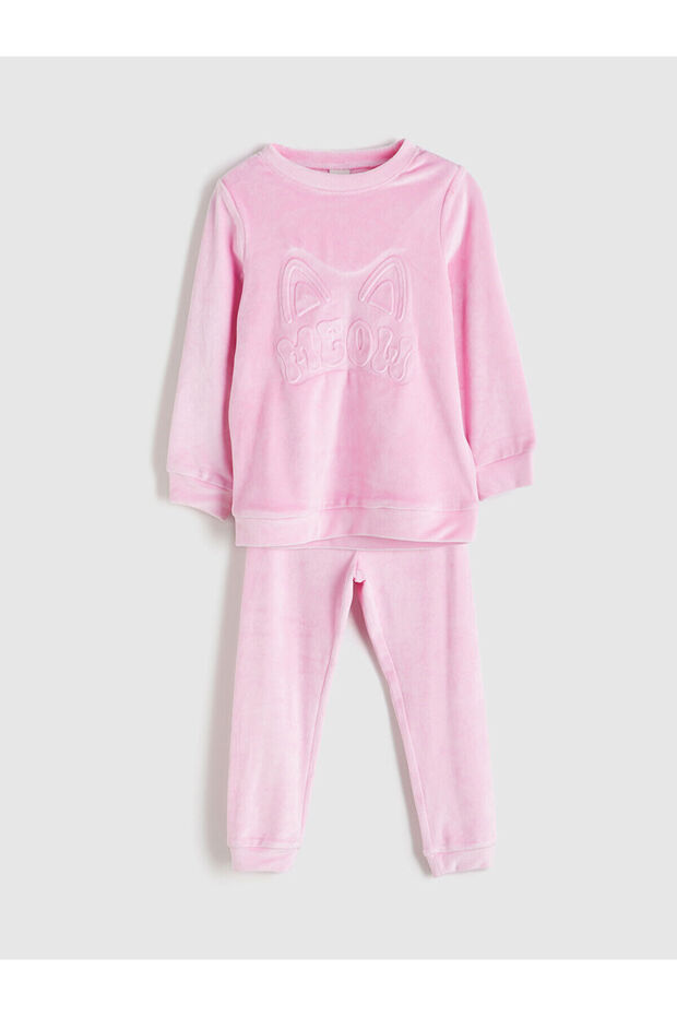 Crew Neck Girls' Pajama Set (W5)