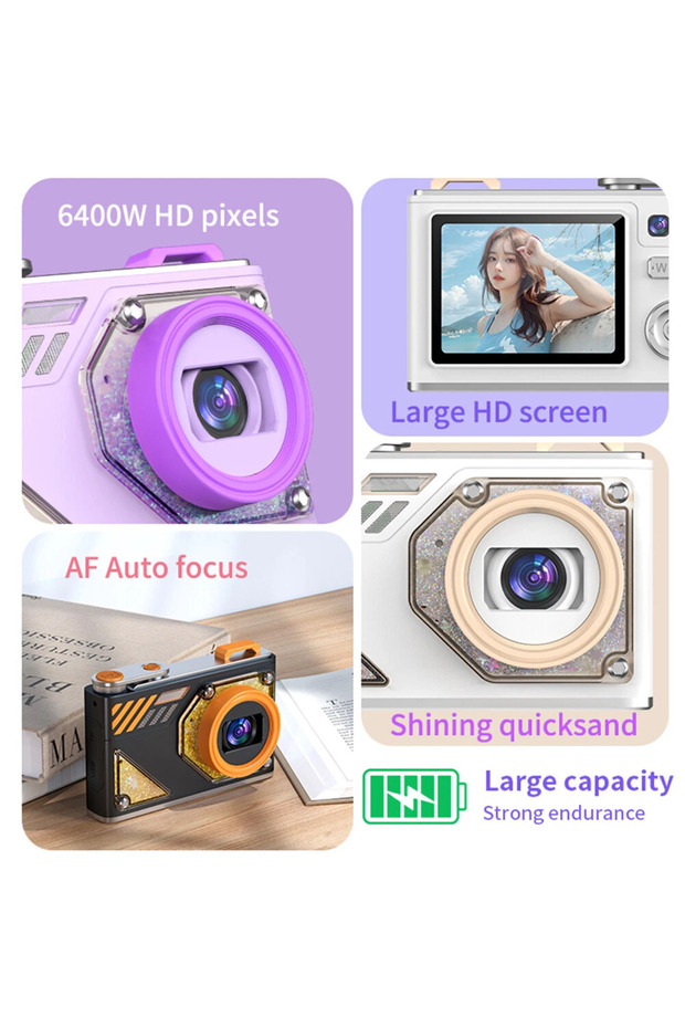 VALA® V800 Children's Digital Camera, 4K 48MP, 2.8-inch LCD, 18x zoom, flash, autofocus - 3