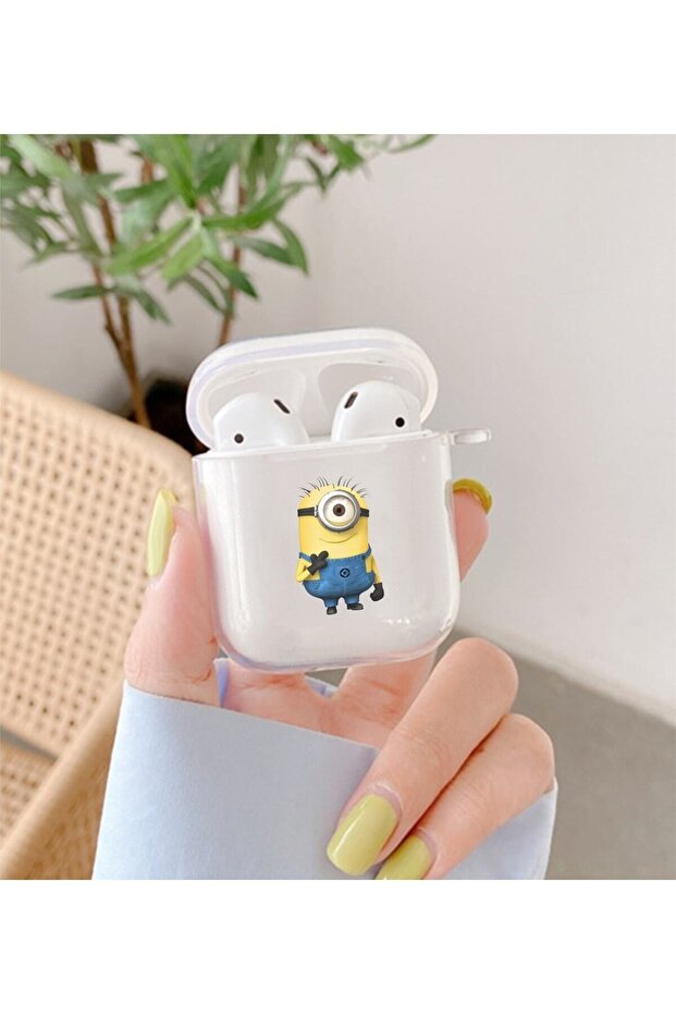 Minion Patterned Transparent 1St. And 2. Generation Compatible Wireless Earphone Case White Unspecified Unspecified - 1