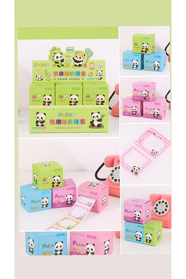 Panda Roll Label Set 70 Pieces Agenda, Diary, Scrapbook Decal Sticker - 1 Box