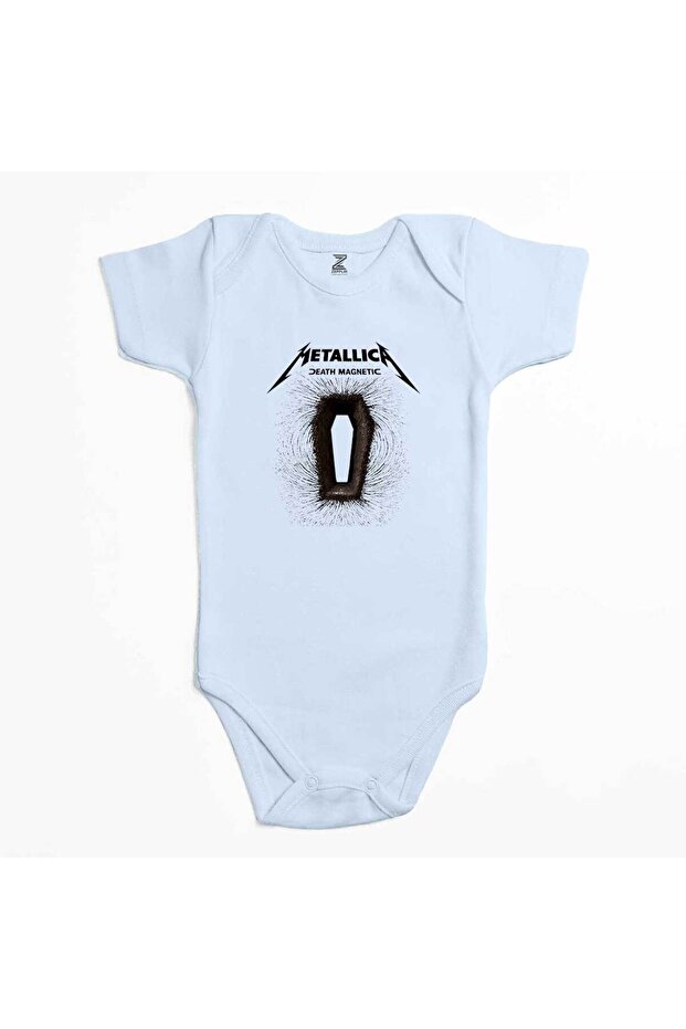 Metallica Death Magnetic Albums Blue Color Baby Bodysuit