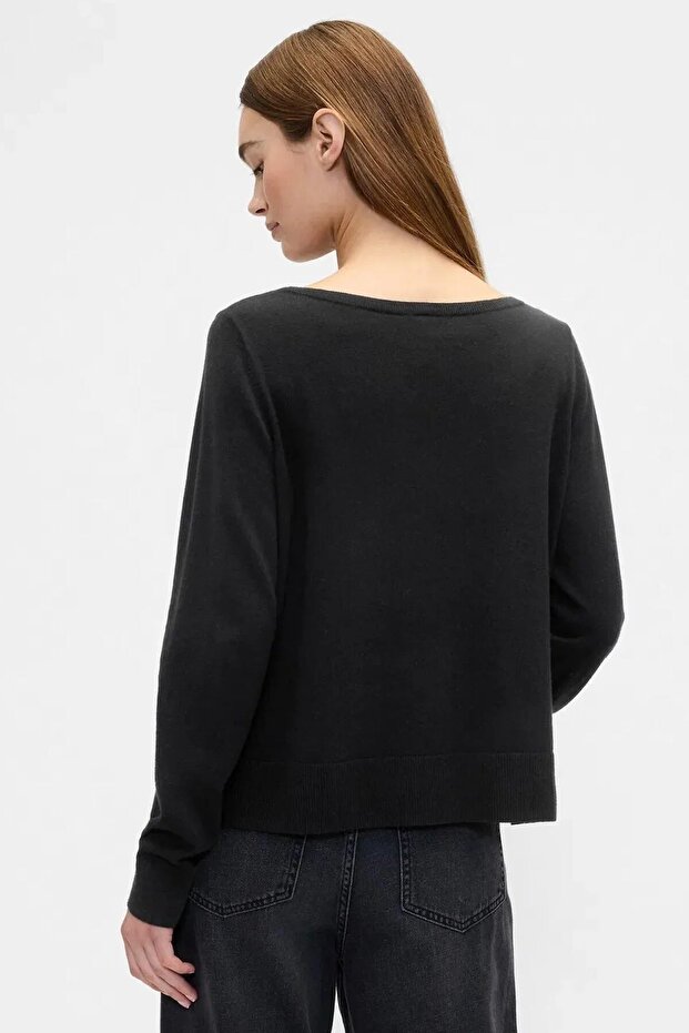 791281001 V-Bella Boatneck Kadın Sweatshirt Siyah - 3