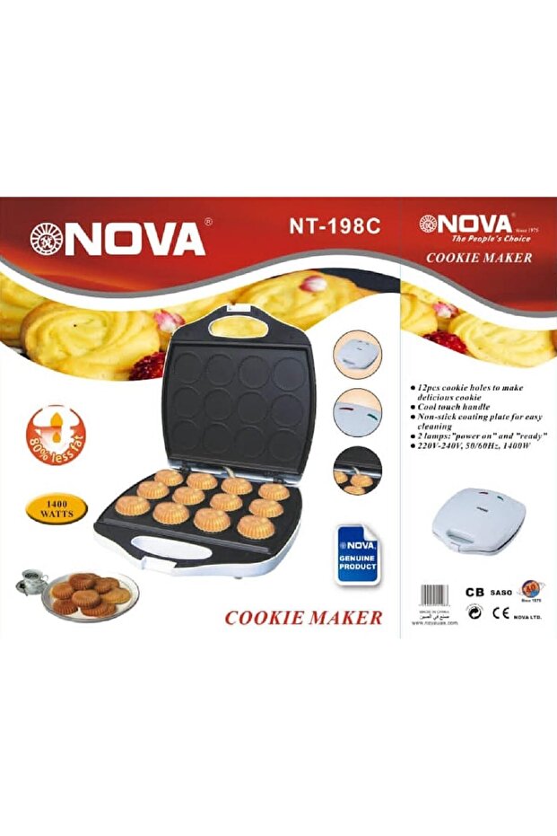 1400W 12-Piece Cookie Maker - Effortless Baking Bliss with Non-Stick Plates and Adjustable Temp - 7