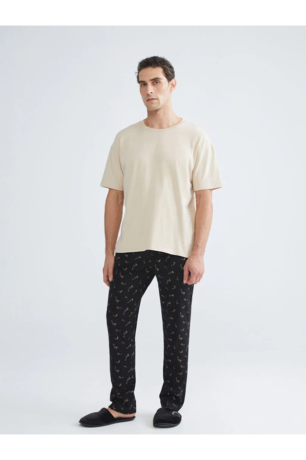 Standart Kalıp Baskılı Erkek Pijama Alt - 2