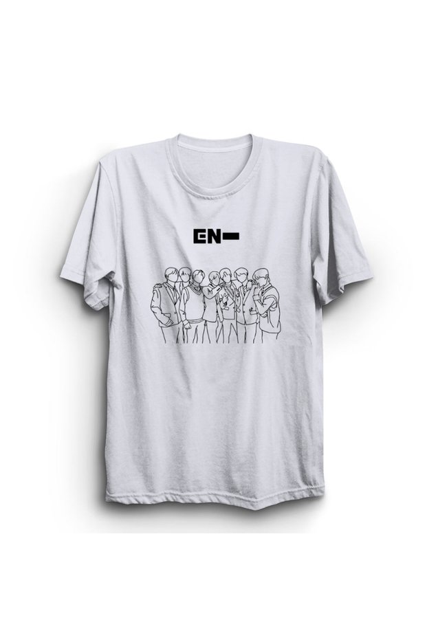 En-, Enhypen, K-Pop, Members Silhouettes Printed Unisex, 100% Cotton T-Shirt