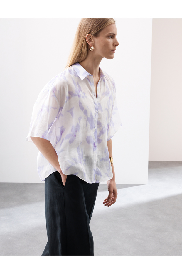 Pamuklu Desenli Gömlek - 2