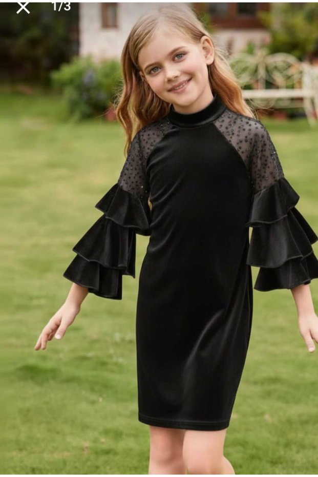 Girls' Velvet Children's Dress for Special Occasions