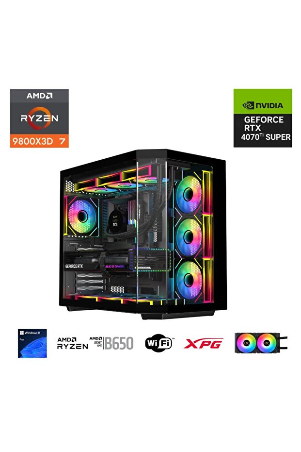 RYZEN 7 9800X3D 32GB DDR5 1TB M.2 RTX 4070Tİ SUPER B650 WIFI 750W 240M - 1