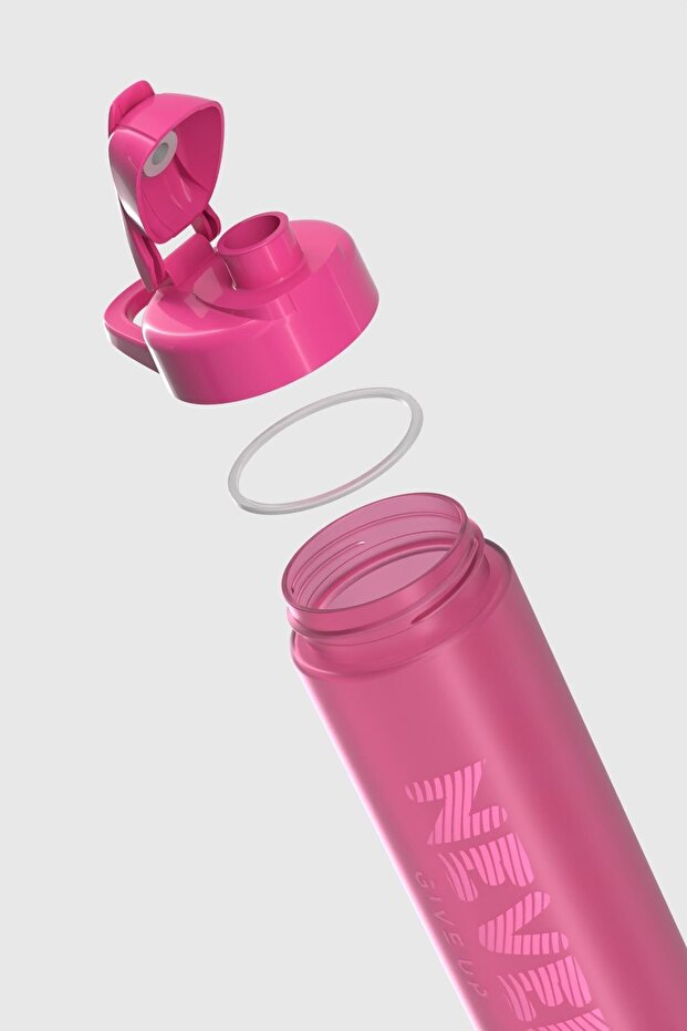 Lidya Text Patterned 630 ml Matte Tritan Bottle 912118 Fuchsia - 4