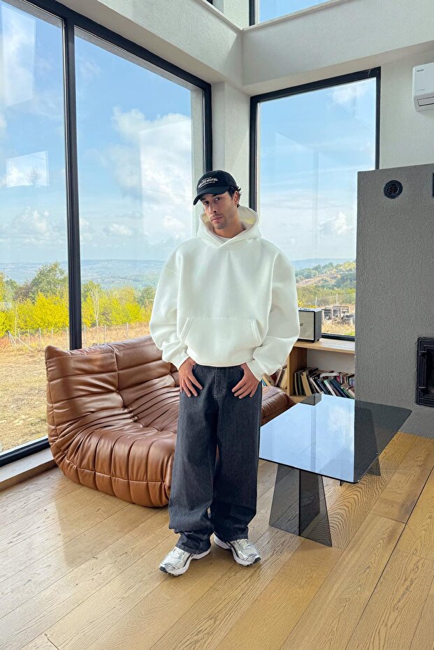 Basic Hoodie Ekru - 3