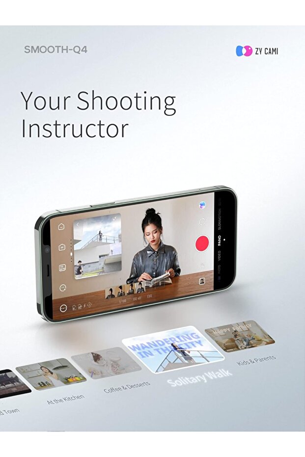 Smooth Q4 Combo Gimbal Stabilizer, 3-Axis Smartphone Phone Gimbal, Built-in Extension Rod, Fo - 8