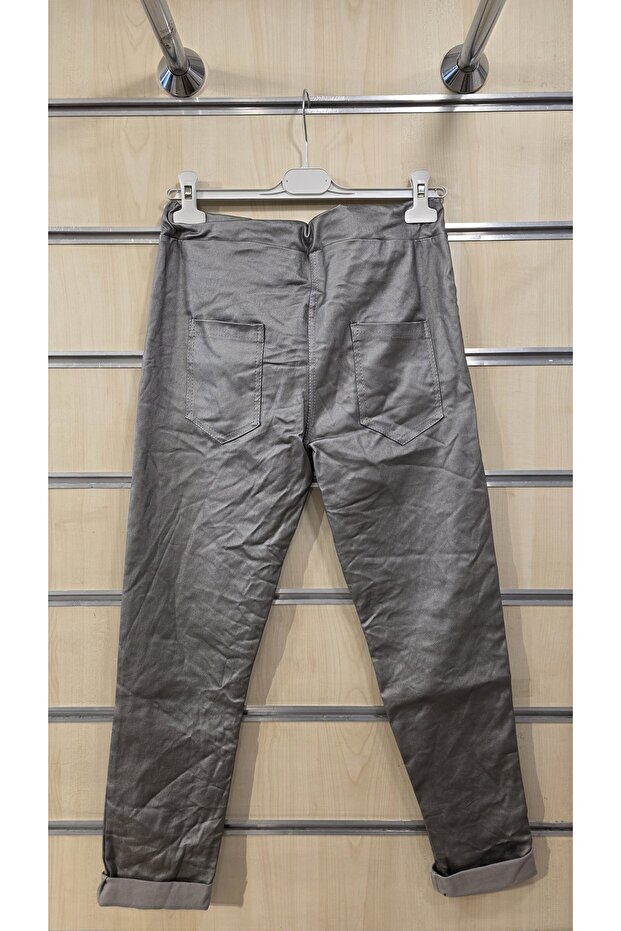 بنطلون جلدي بنمط عادي - 5