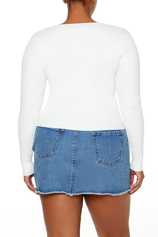 Plus Size Kare Yaka Kazak - 3