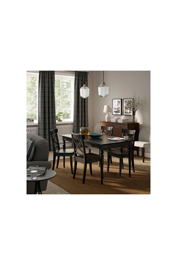 ahşap sandalye, siyah - 3