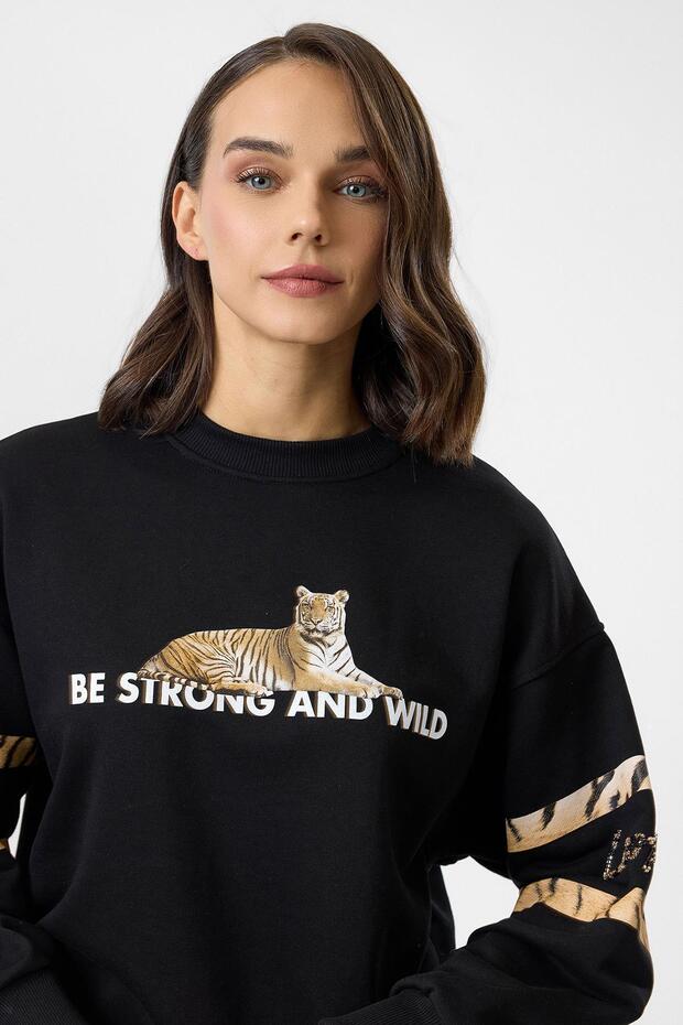 Kaplan Baskılı Sweatshirt - 2