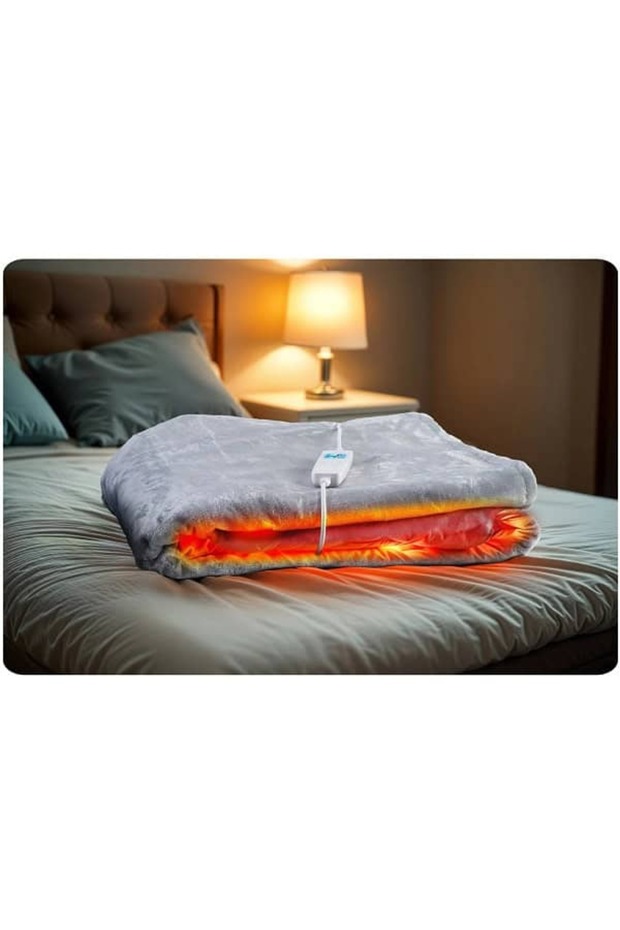 Electric blanket, 100% PE, thick, fluffy, controller with LCD display, 10 temperature control levels... - 3