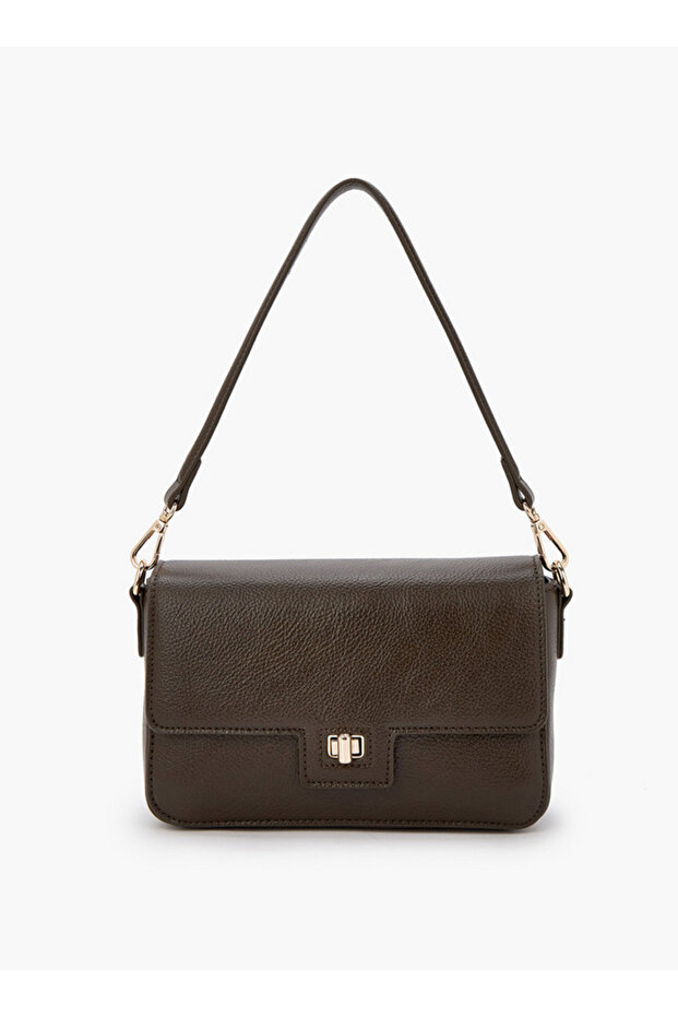 Solid Crossbody Bag with Detachable Chain Strap - H 15 x W 22 x 8 cms