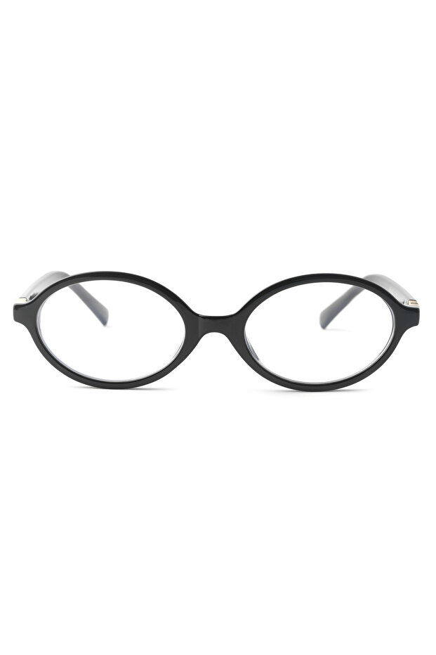 Black Frame Oval Design Trend Blue Light Protective Glasses