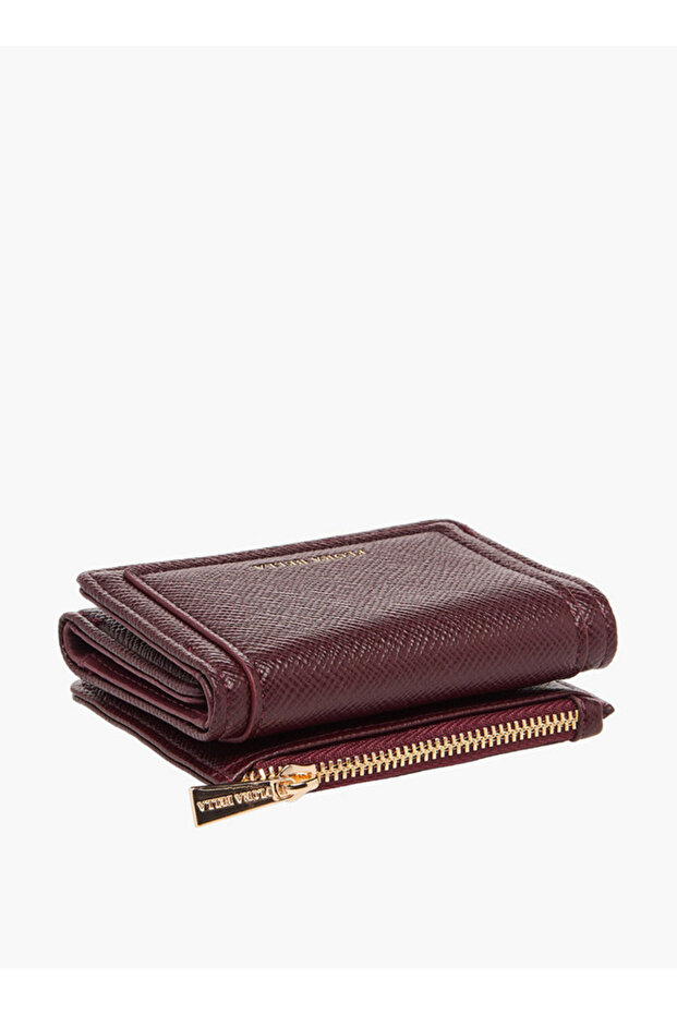 Textured Tri-Fold Wallet with Snap Button Closure - H 9 x W 10.5 x 3.5 cms - 4