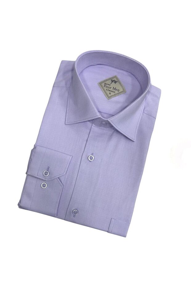 Classic Wide Cut Straight Long Sleeve Men's Shirt