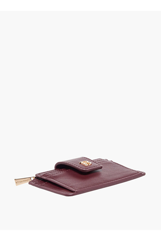 Solid Card Holder with Snap Button Closure - H 8 x W 12.3 x 2.5 cms - 4