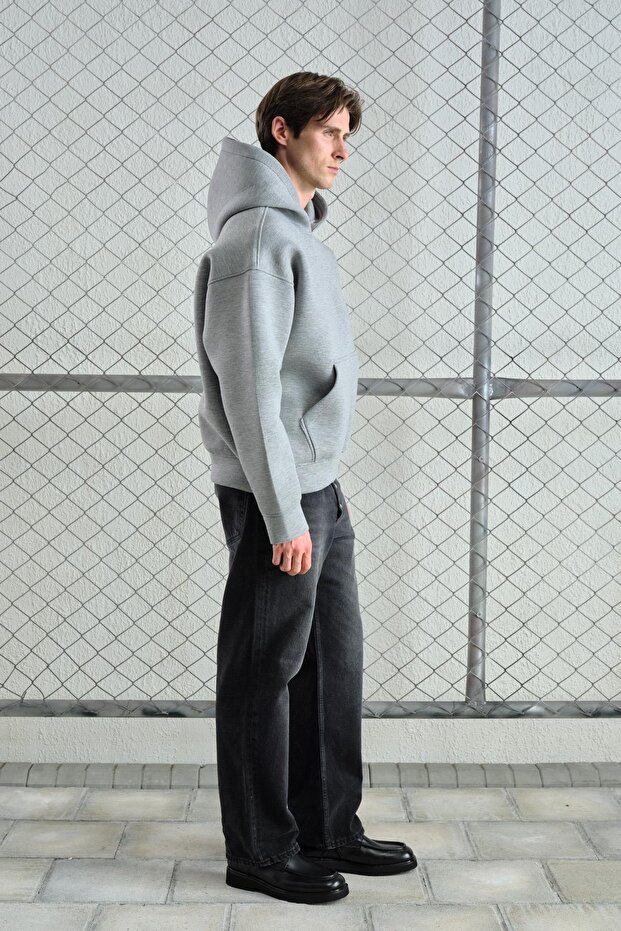 KAPÜŞONLU OVERSIZE SCUBA SWEATSHIRT - 3