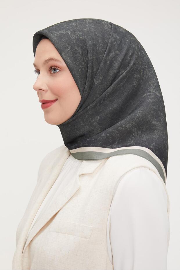 Yosun Yeşili Ebruli Aura Eşarp - 3