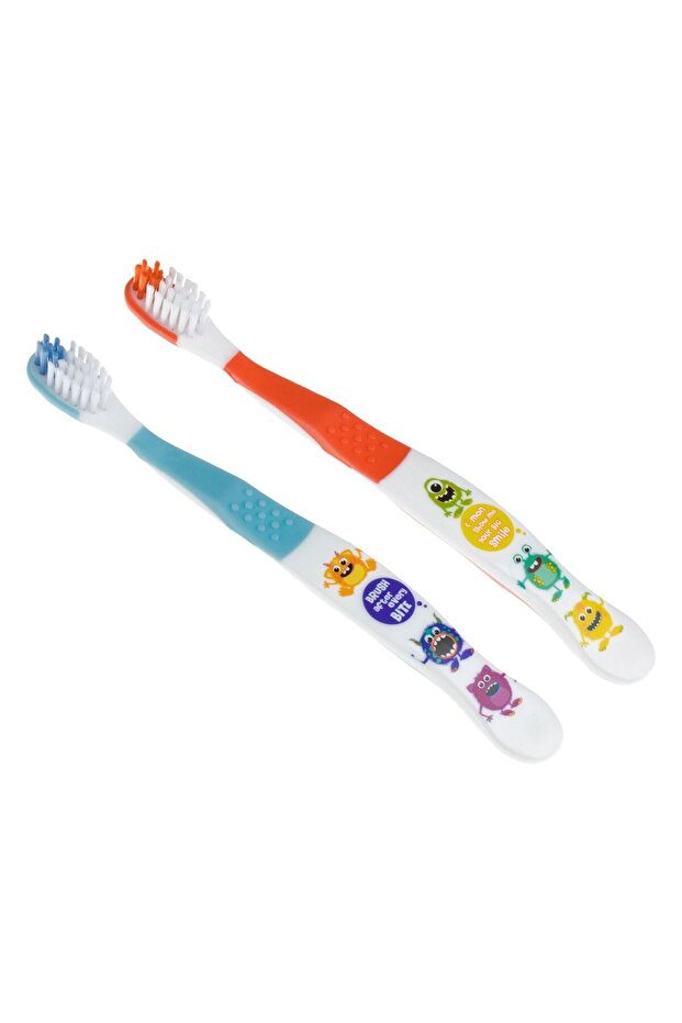 Monster Pattern Toothbrushes for Kids - 2pcs - 1