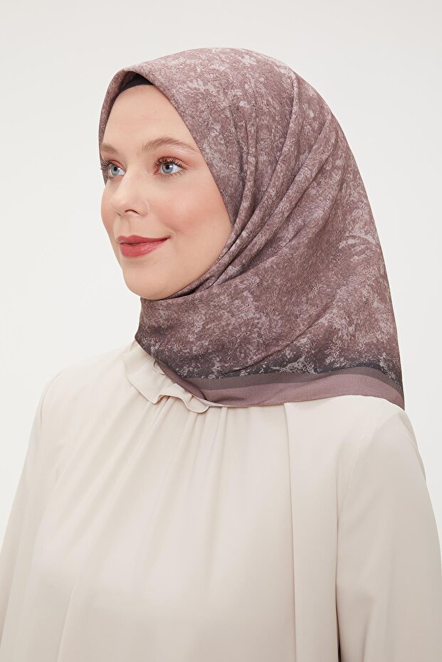 Menekşe Ebruli Aura Eşarp - 1