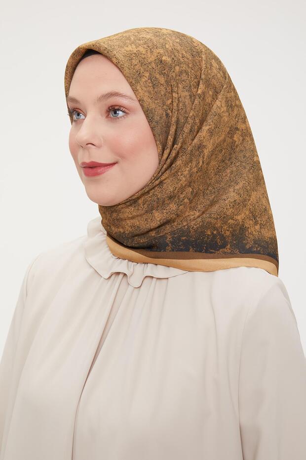 Yavruağzı Ebruli Aura Eşarp - 1