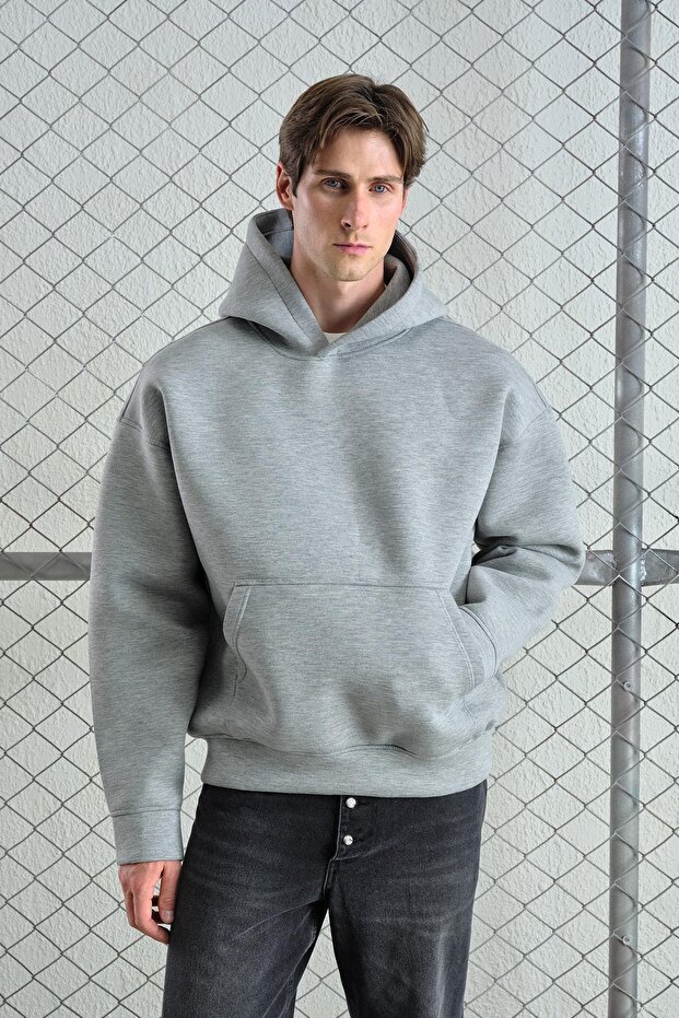 KAPÜŞONLU OVERSIZE SCUBA SWEATSHIRT - 5