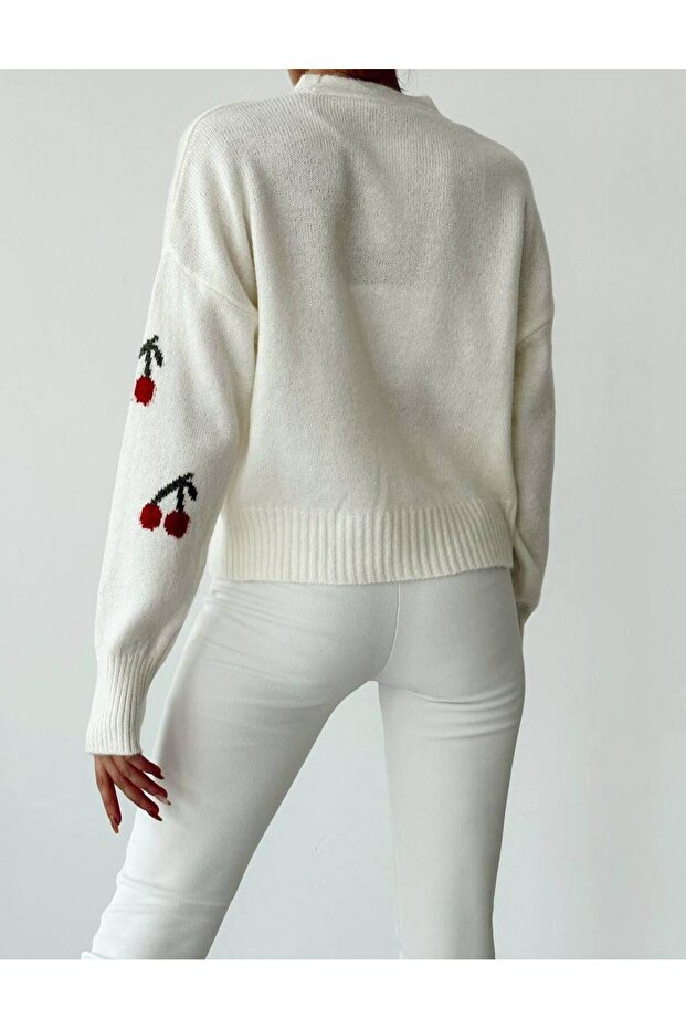 SRT260000006 EKRU KIRAZLI TRİKO HIRKA - 4