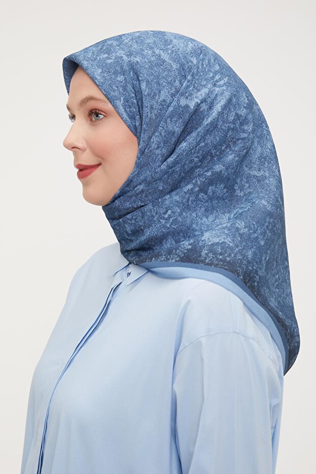 Mavi Ebruli Aura Eşarp - 3