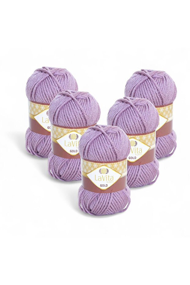 Gold Hand Knitting Yarn 100% Acrylic 500Gr 5 Pcs (9752 Gül)
