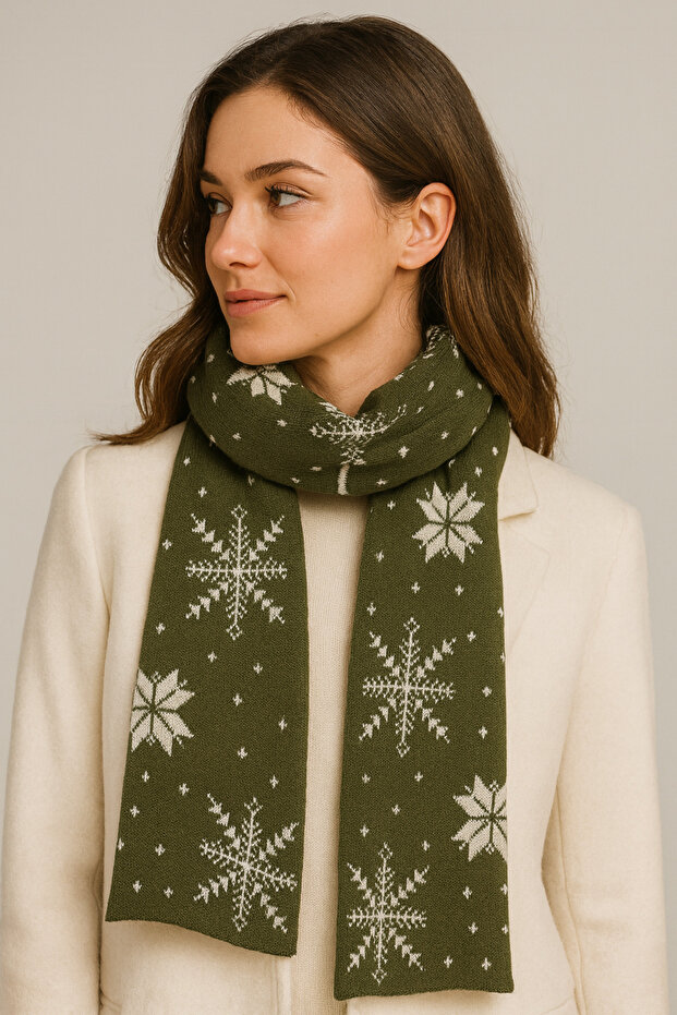 Yılbaşı Temalı Triko Atkı - 2