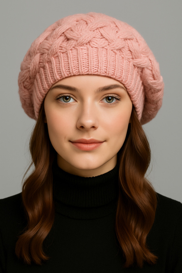 Ressam Model Örgülü Desenli Bere - 2