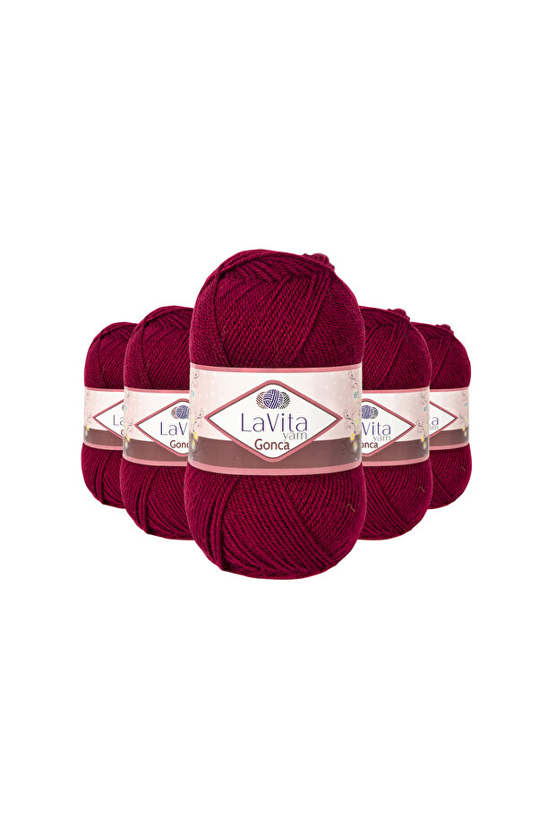 Gonca Hand Knitting Yarn 100% Acrylic 500gr 5 Pieces (3010 BRIGHT RED)