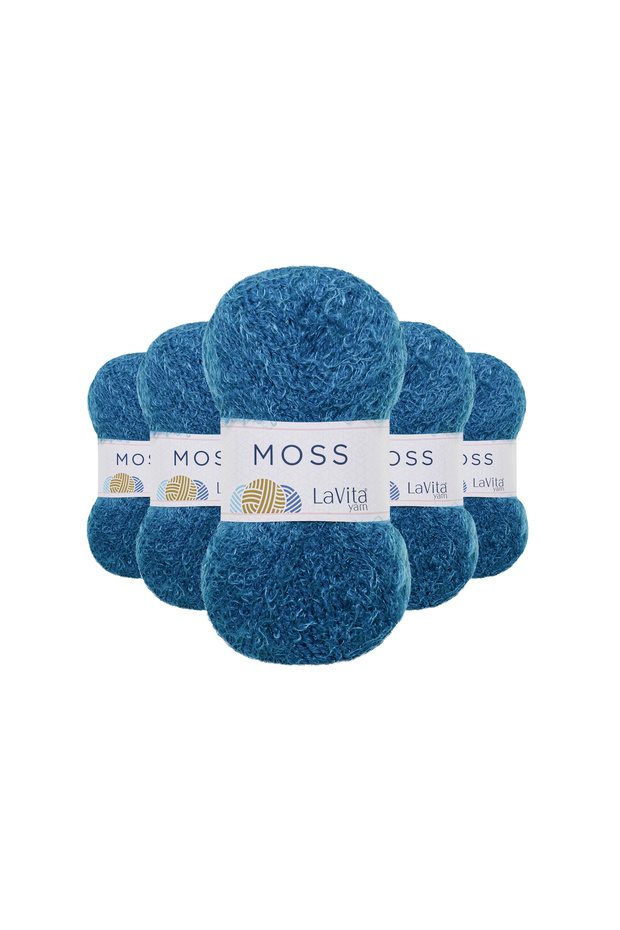 Moss Feather Hand Knitting Yarn 45% Polyamide 55% Premium Acrylic 500Gr 5 Pcs (5313 Petrol Green)