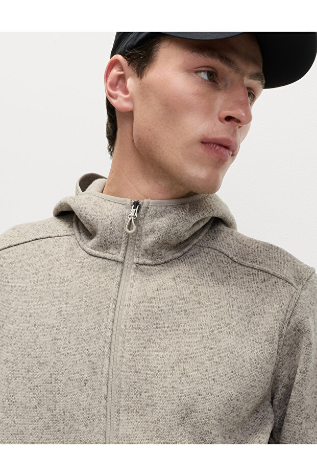 Pamuklu Kapüşonlu Hırka - 4