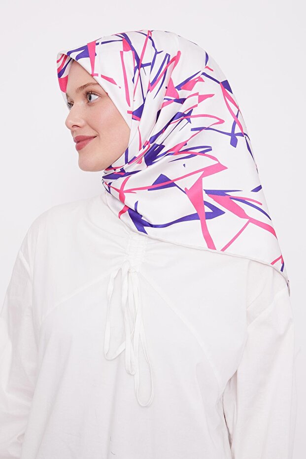Fuchsia Crack Pattern Trend Twill Scarf